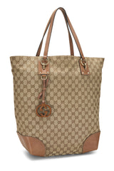 Gucci Canvas GG Charm Vertical Tote Handbag