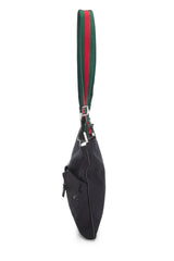 Gucci Black Canvas Web Double Pocket Messenger Handbag