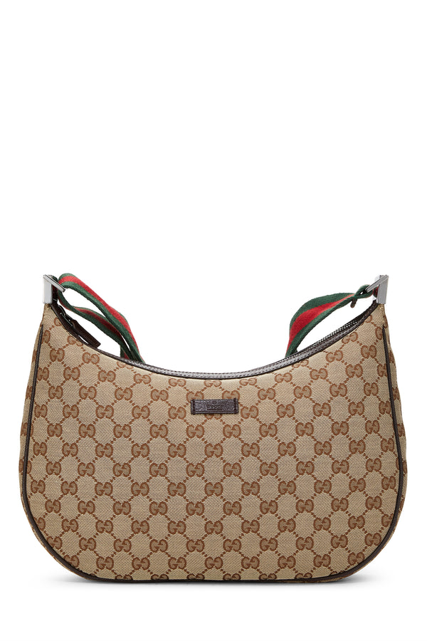 Gucci Canvas Web Round Messenger Crossbody Handbag