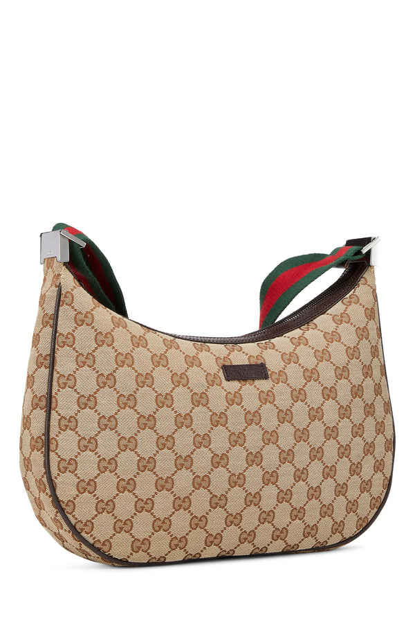 Gucci Canvas Web Round Messenger Crossbody Handbag
