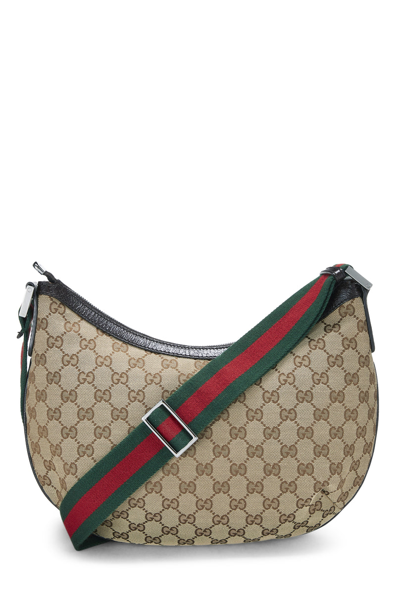 Gucci Canvas Web Round Messenger Crossbody Handbag