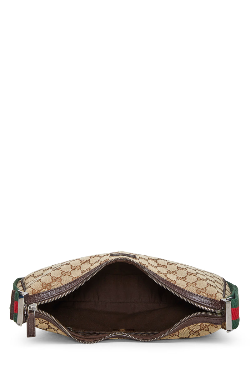 Gucci Canvas Web Round Messenger Crossbody Handbag