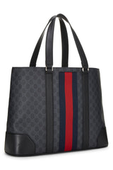 Gucci Coated Canvas Web Large Tote Handbag