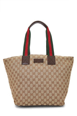 Gucci Canvas Web Zip Tote Handbag
