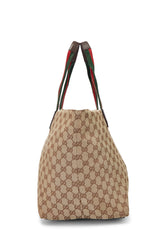 Gucci Canvas Web Zip Tote Handbag