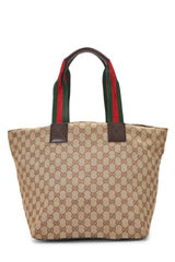 Gucci Canvas Web Zip Tote Handbag