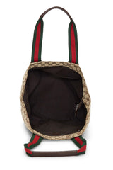 Gucci Canvas Web Zip Tote Handbag