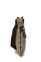 Gucci Coated Canvas Zip Pocket Flat Messenger Handbag