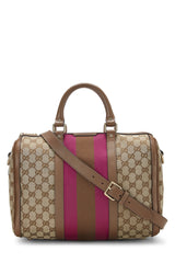 Gucci Canvas Vintage Web Boston Medium Shoulder Handbag