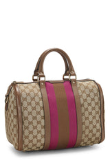 Gucci Canvas Vintage Web Boston Medium Shoulder Handbag