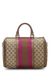 Gucci Canvas Vintage Web Boston Medium Shoulder Handbag