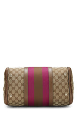 Gucci Canvas Vintage Web Boston Medium Shoulder Handbag