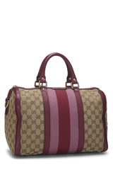 Gucci Canvas Vintage Web Boston Medium Shoulder Handbag