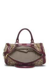 Gucci Canvas Vintage Web Boston Medium Shoulder Handbag