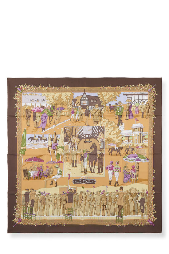 Hermes Un Siecle de Courses A Deauville Silk Scarf