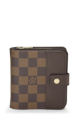 Louis Vuitton Damier Ebene Compact Zip Snap Wallet