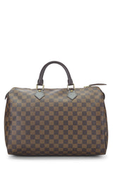 Louis Vuitton Damier Ebene Speedy 35 Tote Handbag