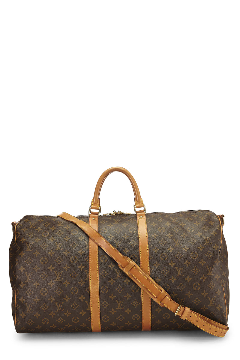 Louis Vuitton Monogram Canvas Keepall Bandouliere 55 Travel Bag