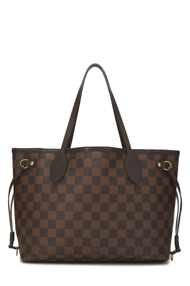 Louis Vuitton Damier Ebene Neverfull PM Tote Handbag