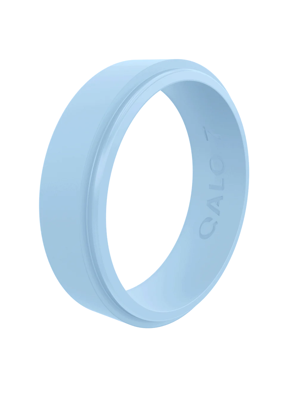 QALO Womens Narrow Polished Step Edge Silicone Ring - Size 5