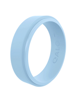 QALO Womens Narrow Polished Step Edge Silicone Ring - Size 5