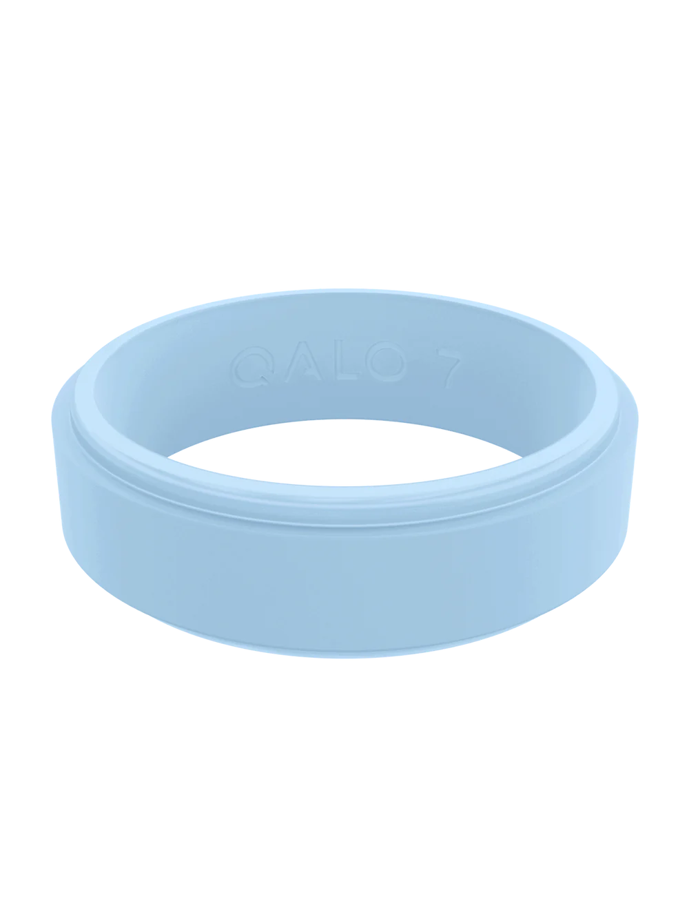 QALO Womens Narrow Polished Step Edge Silicone Ring - Size 6