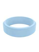 QALO Womens Narrow Polished Step Edge Silicone Ring - Size 6