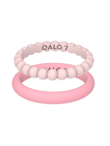 QALO Womens Bead & Classic Blush & Pink Double Stack Ring - Size 7