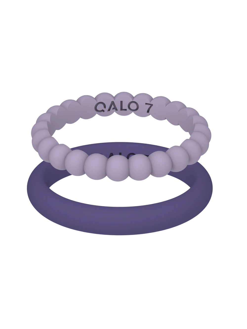 QALO Womens Bead & Classic Lilac & Purple Double Stack Ring - Size 8