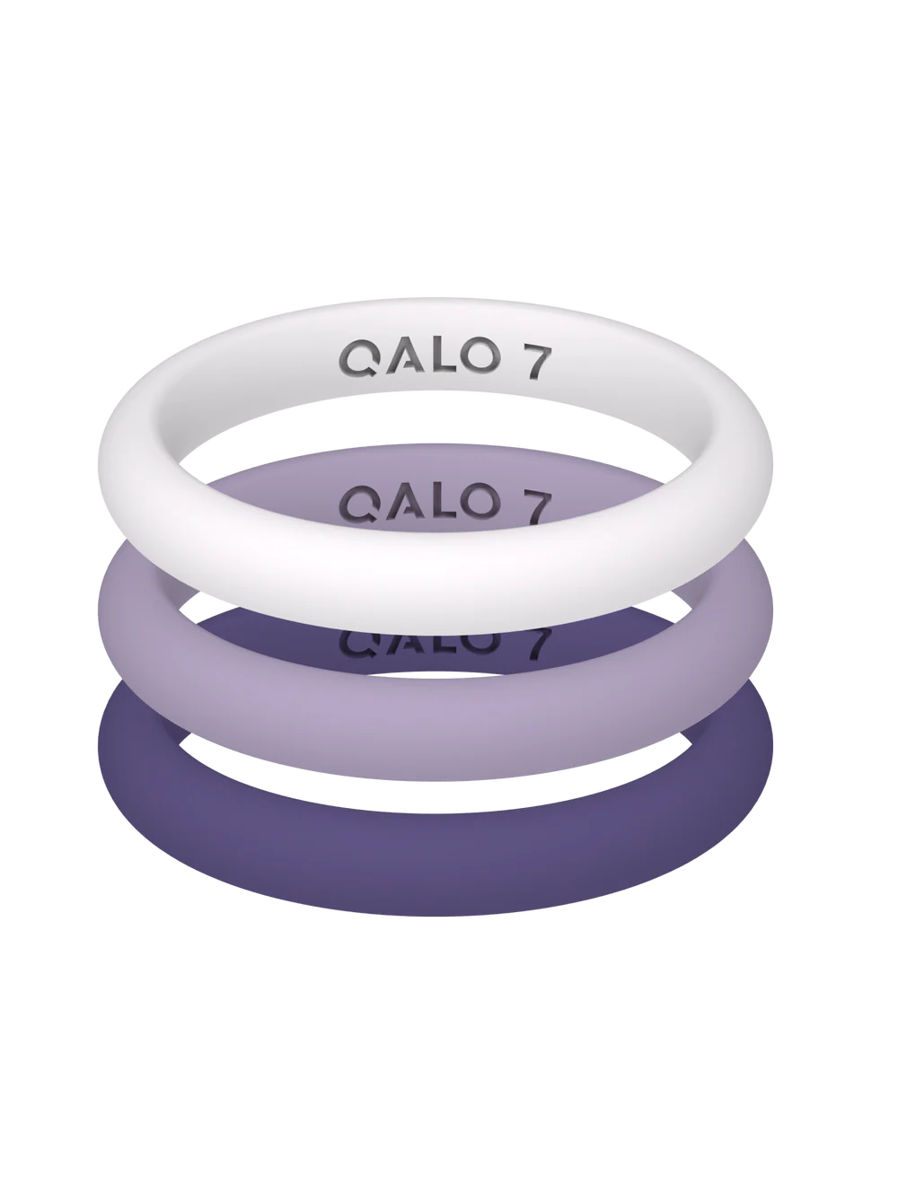 QALO Womens Classic Purple Triple Stack Ring - Size 5