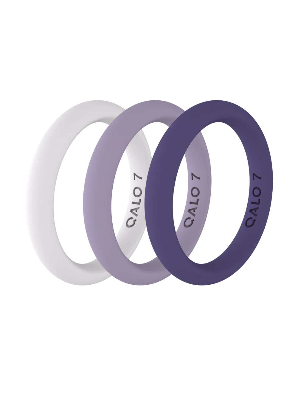 QALO Womens Classic Purple Triple Stack Ring - Size 5