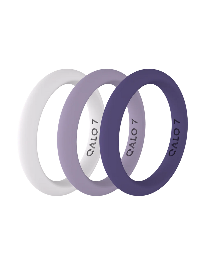 QALO Womens Classic Purple Triple Stack Ring - Size 5