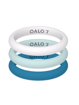 QALO Womens Classic Teal Triple Stack Ring - Size 8