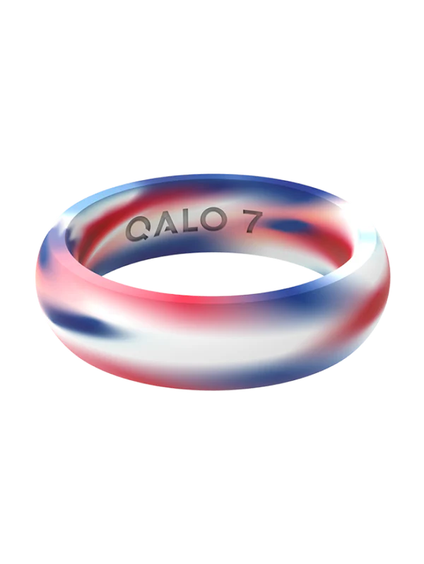 QALO Womens RWB Folds of Honor Classic Ring - Size 6