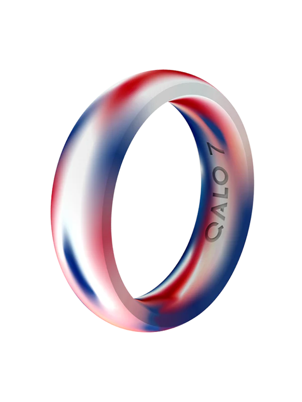 QALO Womens RWB Folds of Honor Classic Ring - Size 8
