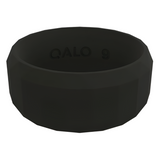 QALO Mens Black Faceted Silicone Ring - Size 10