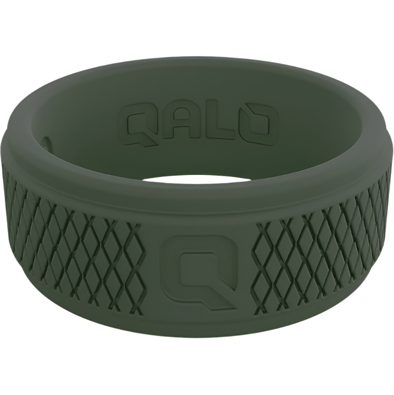 QALO Mens Crosshatch Q2X Silicone Ring - Size 9