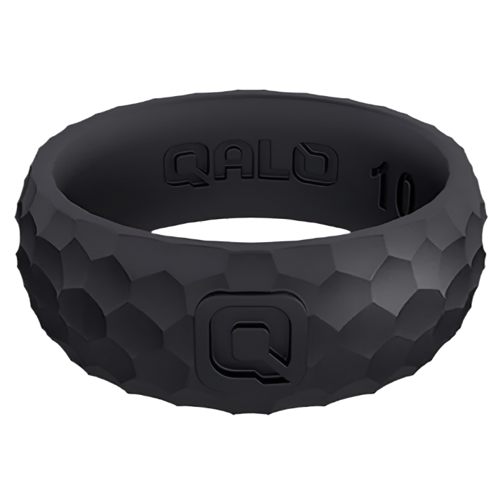 QALO Mens Metallic Forged Silicone Ring - Size 9