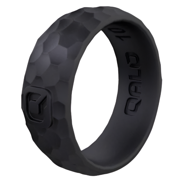 QALO Mens Metallic Forged Silicone Ring - Size 10