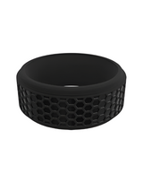 QALO Mens Black Hex Silicone Ring - Size 10