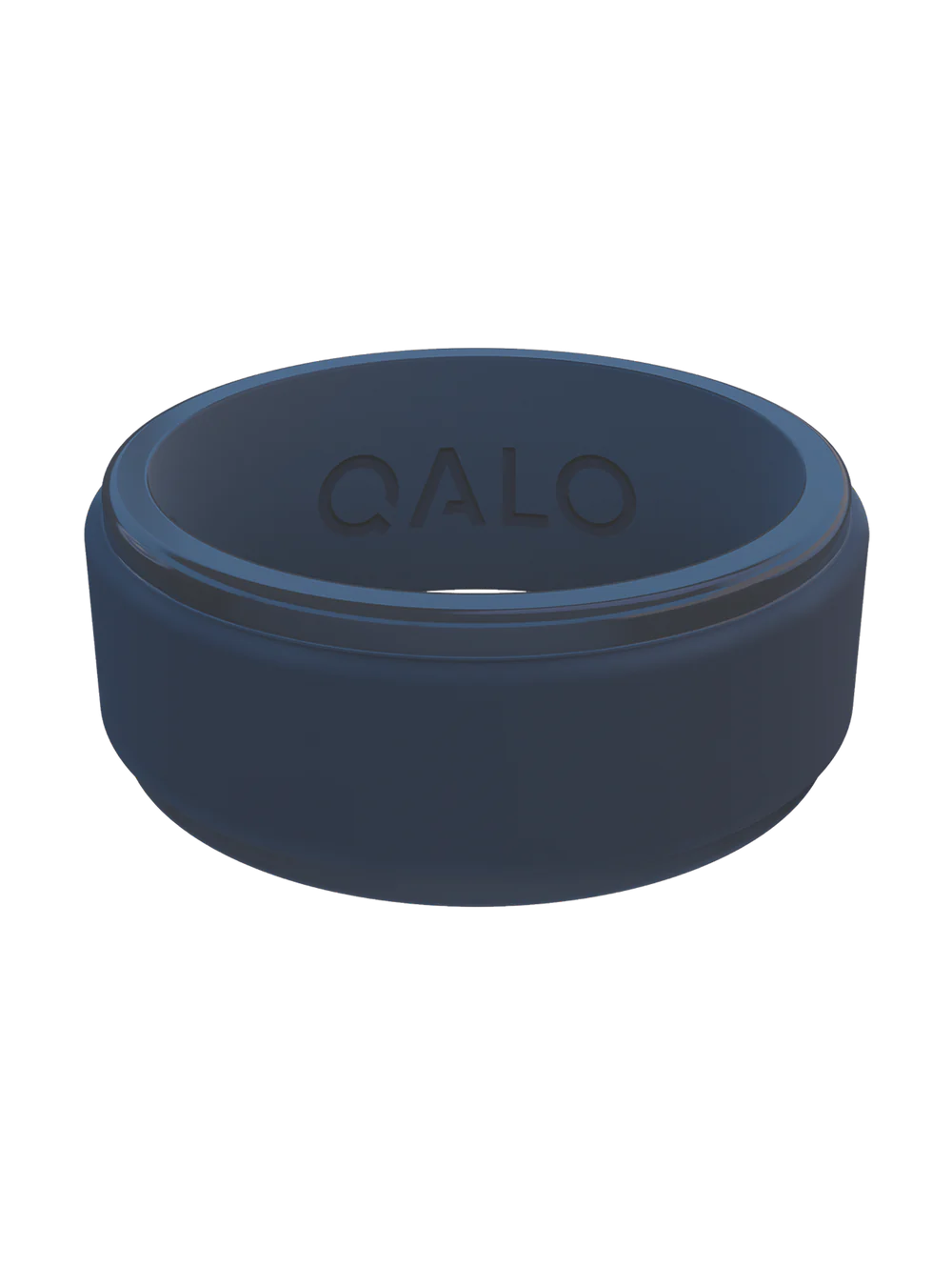 QALO Mens Polished Step Edge Silicone Ring - Size 9