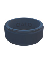 QALO Mens Polished Step Edge Silicone Ring - Size 9