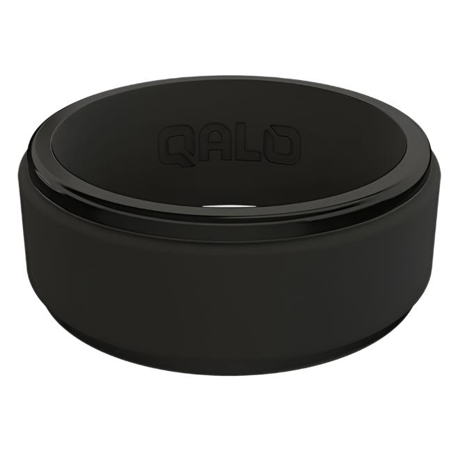 QALO Mens Polished Step Edge Silicone Ring - Size 9