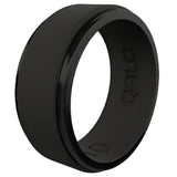 QALO Mens Polished Step Edge Silicone Ring - Size 10