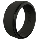 QALO Mens Polished Step Edge Silicone Ring - Size 11