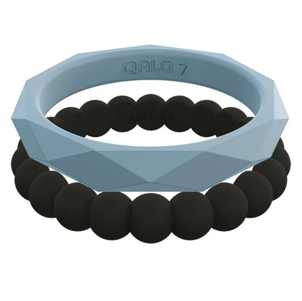 QALO Womens Stackable Collection F Silicone Ring - Size 5