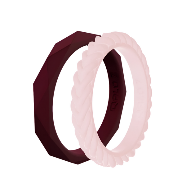 QALO Womens Raspberry Blossom Stackable Silicone Ring - Size 5