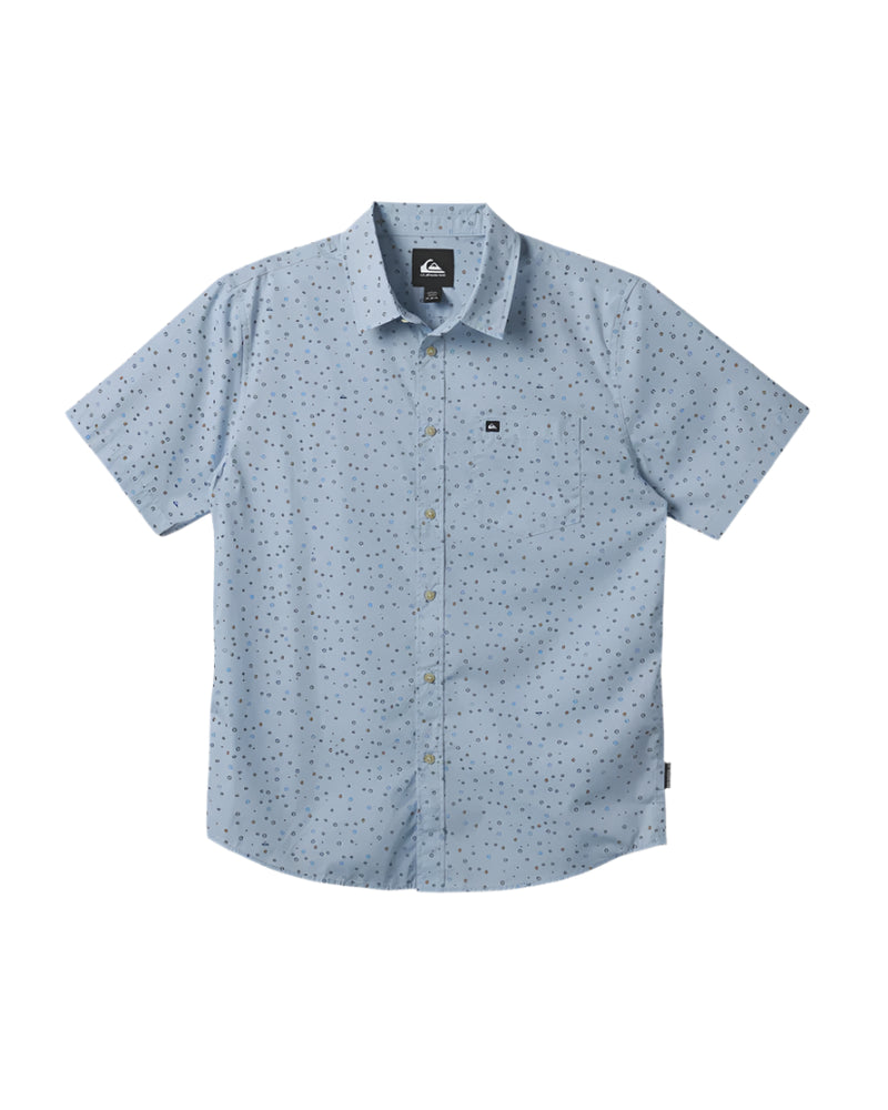 Quiksilver Mens Freedom Mini Classic Woven Short Sleeve Button Down Shirt