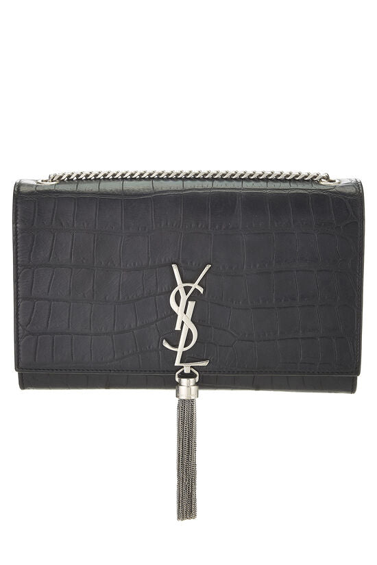 Yves Saint Laurent Black Embossed Kate Tassel Wallet