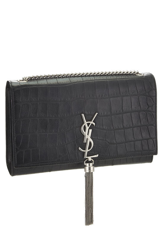 Yves Saint Laurent Black Embossed Kate Tassel Wallet